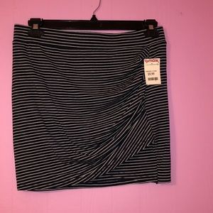 navy & white striped skirt